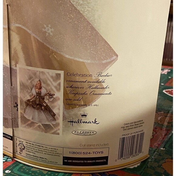 Celebration 2000 Barbie Doll Special Edition NIB Mattel Vintage Gold Christmas - Picture 10 of 12